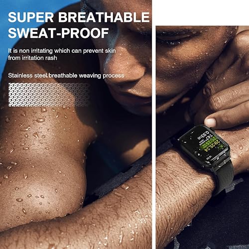 Stainless Steel Milanese Loop Compatible with Apple Watch Bands 46mm 42mm 44mm 45mm 49mm 38mm 40mm 41mm men and women, Magnetic Clasp Replacement for iWatch Ultra Series 11 10 9 8 7 SE 6 5 4 3 2 1 thumbnail 5