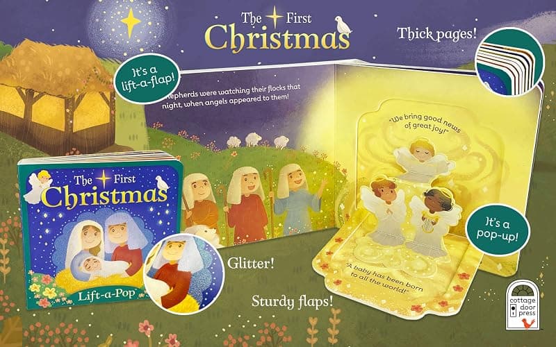 The First Christmas: Lift-a-Pop Pop-Up Nativity Board Book for Christians to Celebrate the Birth of Baby Jesus - Holiday Gift For Babies and Toddlers (Little Sunbeams) thumbnail 8