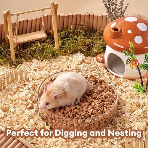 BUCATSTATE Cork Bedding 5L, Natural Hamster Bedding | Odor Control for Dwarf Syrian Hamsters, Gerbils, Mice, Low-dust Hamster Substrate with Paper Hideout Box (Grain 4-5mm) thumbnail 7