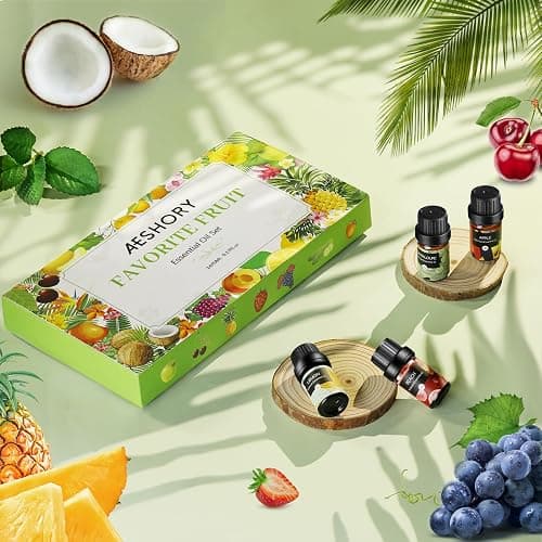 Fruity Essential Oils Set - TOP 14 Fragrance Oil for Diffusers, Candle Making Includes Strawberry, Apple, Pineapple, Cucumber Melon, Cherry, Mango, Lemon, and Orange Scented Aromatherapy Oils (5ml) thumbnail 6