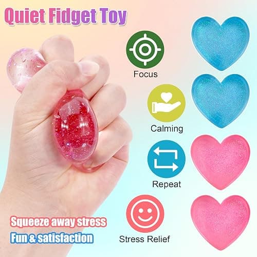 saquuiui 2-Pack Stress Cube Set: Quiet Squishy Toys for Anxiety Relief & Improve Focus, Durable, Sensory Squeeze Blocks for Adult Kid in Classroom Office Home Car (2” Wide, Blue & Pink) thumbnail 8