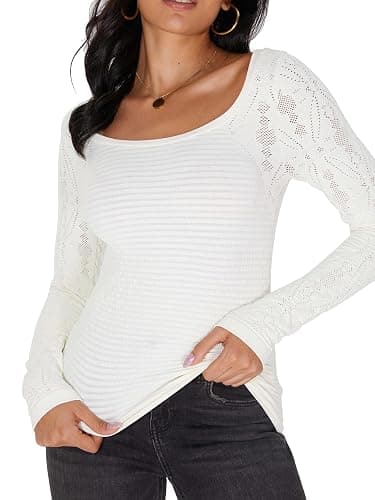 Jar of Love Womens Long Sleeve Shirts Scoop Neck Slim Fit Seamless Casual Fall Cute Tops for Women 2025 thumbnail 4