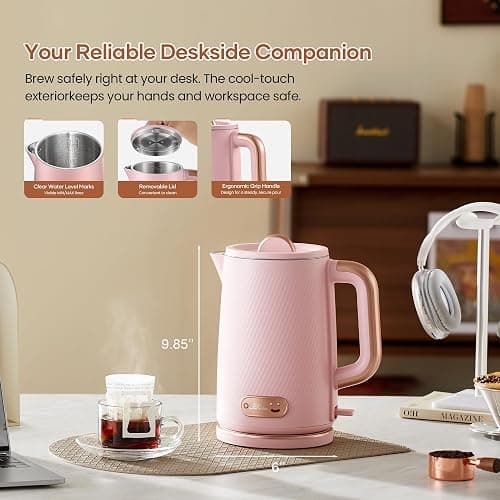 OLEGA Electric Tea Kettle: 1200W Fast Boil Electric Water Kettles 1.5L | Stainless Steel Kettle; Large Electric Water Kettle; Plastic Free Teapot; Auto Shut-Off Water Boiler; Fast Boil Kettles thumbnail 8