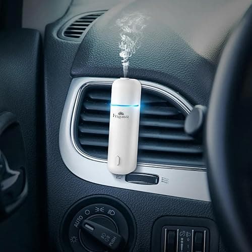 Car Mini Diffuser – Luxury Waterless Car Scent System with Motion Sensor | Includes 6 Premium Scents (White) thumbnail 7
