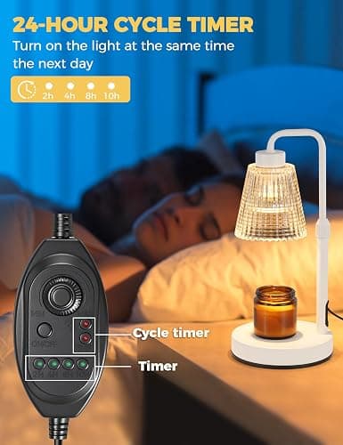 GODONLIF Candle Warmer Lamp with Timer Dimmable, Birthday Gifts for Women Mom, House Warming Gifts New Home Decor, Wax Melt Warmer for Jar Candles with 2 Bulbs thumbnail 5