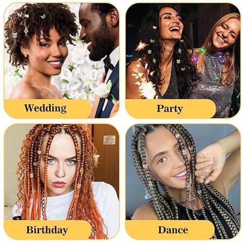 70 Pcs Hair Jewelry For Braids,Gold Hair Cuffs Dreadlock Accessories,Adjustable Hair Rings Braid Decorations For Women (gold) thumbnail 7