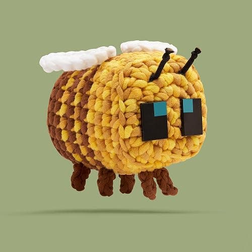 The Woobles Minecraft Crochet Kit – Beginner Crochet Kit for Adults & Kids, Easy Knitting Kit with Woobles Yarn, DIY Crafts, Crochet Animals, Minecraft Toys, Gift for Gamers & Crafters (Bee) thumbnail 2