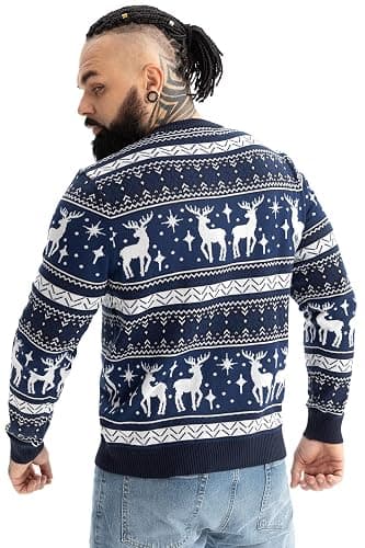 Ugly Christmas Sweater for Men, Hooded Unisex Women Xmas Hoodie Pullover for Party Festive Party thumbnail 3