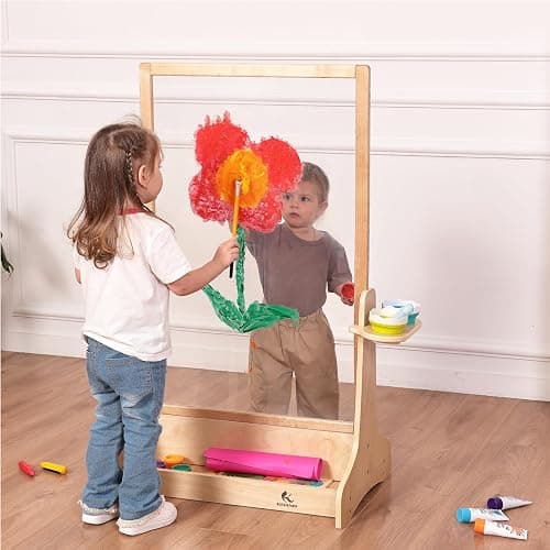 KRAND Double-Sided Plexiglass Painting Art Easel, Easy to Clean, Kids Drawing Board On Both Sides, Fun Arts and Crafts Activity for Boys and Girls thumbnail 2