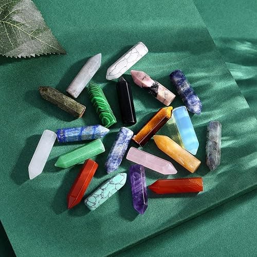 QINJIEJIE 20 PCS Healing Crystals Stones Sets Wands Bulk Natural Pocket Amethyst Crystal Rose Quartz Assorted Pointed Reiki Gemstones Polished Energy Meditation Chakra Christmas Gift Stocking Stuffers thumbnail 3