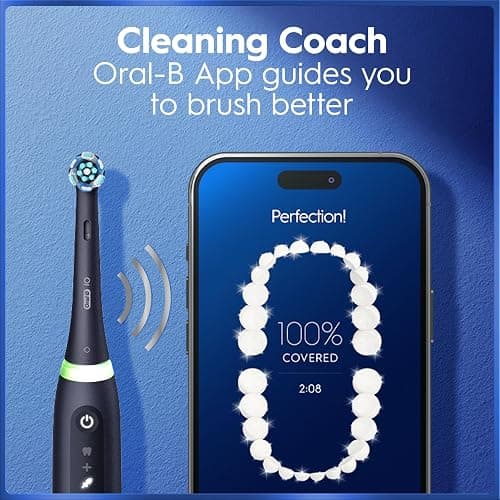 Oral-B Rechargeable Electric Toothbrush, iO5 Customizable Clean, 5 Cleaning Modes, Visual Pressure Sensor to Protect Gums, Travel Case, White thumbnail 5