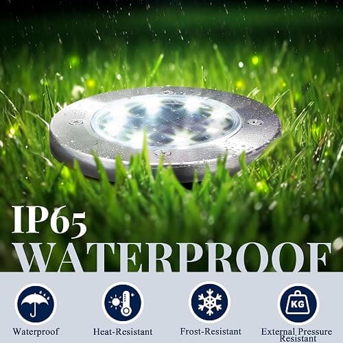 SOLPEX Solar Lights Outdoor Waterproof, 12 Pack Solar Ground Lights, Solar Garden Lights Landscape Lighting for Pathway Driveway Patio Backyard Walkway (Warm White) thumbnail 5