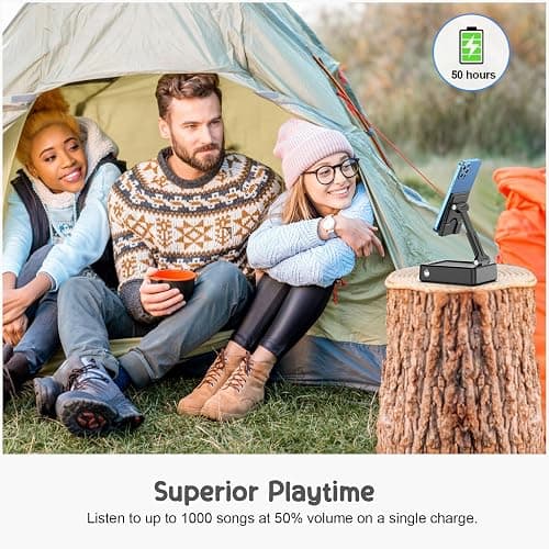 TechGlow Foldable Cellphone Stand with Bluetooth Speaker and Power Bank Birthday Gifts for Men Women Mother Father Boy Girl Teens Cool Tech Gadgets thumbnail 5
