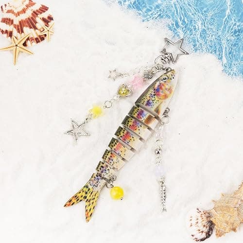 XGALBLA Cute Lifelike Fish Keychain, Aesthetic Y2K Charms Keychain Accessories for Bag Charms Purse Gift, Fishing Gifts - Fish-8 thumbnail 3