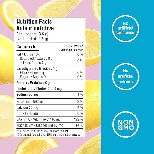 Organika Electrolytes Powder- Pink Lemonade Sachets- On the Go Sugar Free Hydration and Electrolyte Replenishment with Prebiotics and Vitamin C 3.5g x 20ct - Pink Lemonade - 3.5g x 20 thumbnail 8