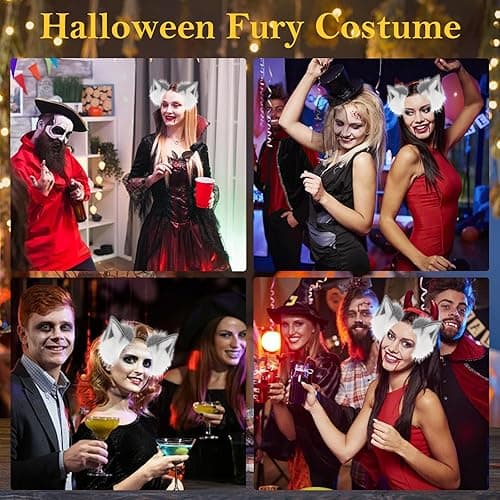 Fox Wolf Cat Ears and Tail Set Cosplay Costume Furry Fox Tail Keychain Therian Stuff Costume thumbnail 7