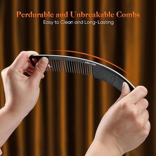 SALONSILK 4PCS Professional Comb Set, Wide Tooth Rat Tail Fine Tooth Hair Combs, Braiding Cutting Barber Styling Curly Parting Set for Men and Women thumbnail 5