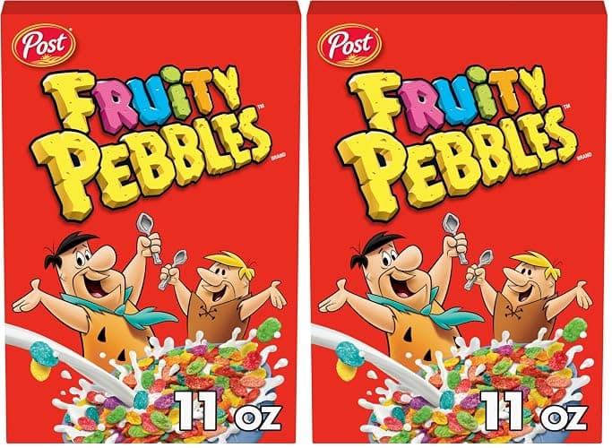 Fruity Pebbles Breakfast Cereal For Kids, Gluten Free, Made With Sweetened Puffed Rice, 11 Oz (Pack of 2) - Image 1