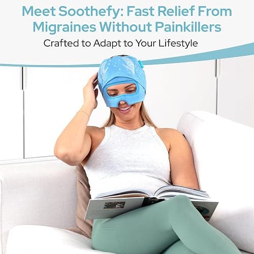 Migraine Relief Cap with Eye Holes - Upgraded 360° Cooling Gel Headache Relief Hat - Ice Mask for Hangover, Stress, Tension - Still Function & Watch TV - Gifts for Women Men - FSA Eligible HSA thumbnail 2
