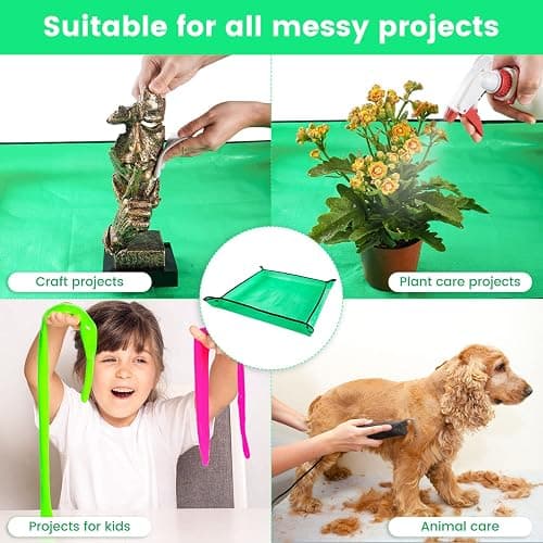 Repotting Mat for Indoor Plant Transplanting Control Mess, 26.8"X26.8" Waterproof Succulent Potting Mat Square Planting Tray Soil Change Mat Gardening Gifts for Plant Lovers thumbnail 4