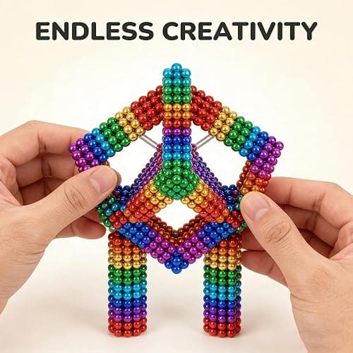 1000PCS 𝙈𝙖𝙜𝙣𝙚𝙩𝙞𝙘 Balls Building 3MM, 10 Colors Stress Relief Desk Toys for Adults, Fidget for Office, 3D Puzzle Sculpture Building Blocks, Creative Gift for 18+ Only. thumbnail 5