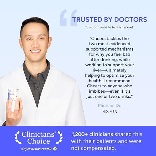 Cheers Restore | Supplement with DHM + L-Cysteine | Feel Better After Drinking & Support Your Liver | 12 Doses | Dihydromyricetin, Cysteine, Milk Thistle, Prickly Pear, B-Vitamins, Ginger thumbnail 6