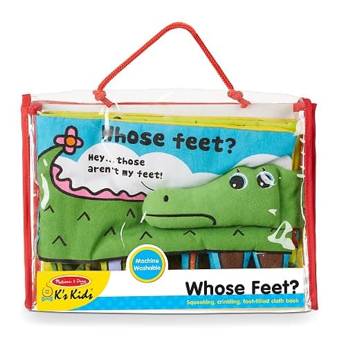 Melissa & Doug Soft Activity Baby Book - Whose Feet? Sensory Toys for Toddlers, Travel Toys for Toddlers Boys and Girls thumbnail 4