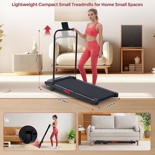 MCRG Walking Pad with Incline, Portable Treadmill with Handle Bar for Home | 2026 Upgrade Electric Walking pad Treadmill for Home Small, Mini Under Desk Treadmills for Exercising, 0.6-7.6MPH, 350LBS thumbnail 6