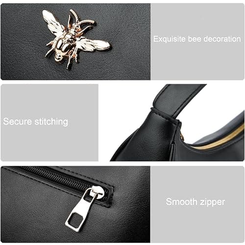 BAIKELI Crescent Shoulder Bags for Women Small Shoulder Purse Handbag Retro Classic Clutch Hobo Tote Bag Underarm Purse thumbnail 3