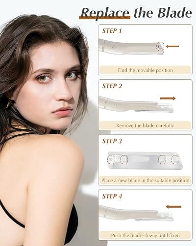 Dermaplane Razor for Face Professional, Facial Razors for Women&Men Face with 20 Blade Refills, Eyebrow Razor for Women and Men thumbnail 3