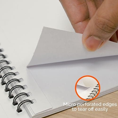 iTrend A4 Artist Sketch Book - Spiral Sketchbook - White Cartridge Art Drawing Paper - A4 60 Pages Sketch Pad - 140GSM Cartridge Paper - 21 x 29.5cm thumbnail 4