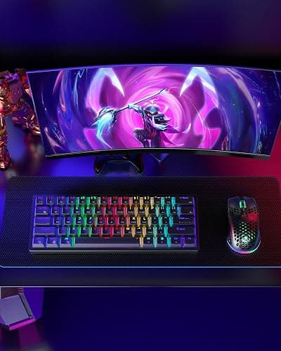 SOLAKAKA SM600 Honeycomb Shell Gaming Mouse Wireless,Tri-Modes BT5.1/2.4G Wireless/Type-C Wired Gamer Mouse with 2 Side Buttons, Macro Programmable and RGB Light for PC/Mac/Laptop,Black thumbnail 8