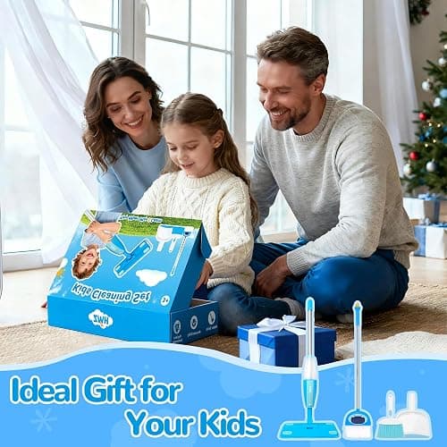 HWZ Kids Cleaning Set, Make Chores Fun! Real Working Toddler Cleaning Toy with Mini Spray Mop & Broom Dustpan Set, Pretend Play Montessori Housekeeping Toys, Ideal Gift for Girls Boys Age 3+ thumbnail 2