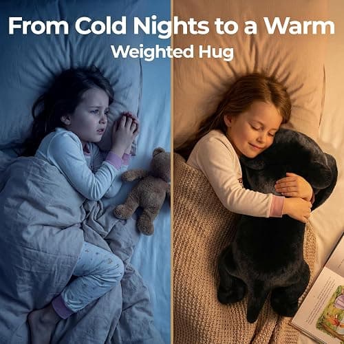 Mewaii Weighted Stuffed Animals 5 lbs Adjustable, Heated & Coolable 23 Inch Plush for Realistic Hug, Microwavable Removable Inner Pad, Cat Gifts for Adults & Kids (Black) thumbnail 3