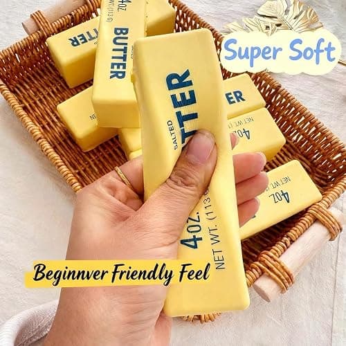 Midou Slow Rising Dumpling Squishy Butter Squeeze Toy Sensory Stress Relief Squishies Soft & Stretchy Fidget Toys for Anxiety Relief Party Favors 1Pcs(Dumpling Squishy Butter) thumbnail 3