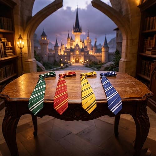 Halloween Cosplay Tie Wizard Necktie Costume Novelty Tie for Themed Party,Unisex Adult Halloween Costume Accessory thumbnail 5