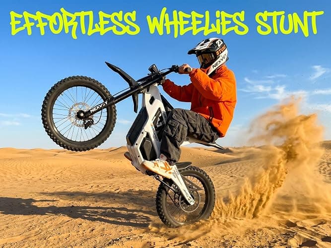 NEXVEY Flash PRO 5000W Adult Electric Dirt Bike 60V 27Ah E-Motorcycle | Off-Road Only, wheelie assist, Mid-Drive Motor, 55MPH top speed & 55-mile range,17/14" all-terrain tires for off-road riding thumbnail 8