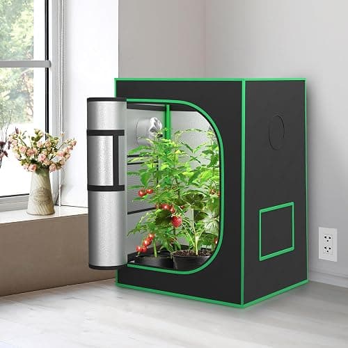 JungleA 2x2 Small Grow Tent, High Reflective Mylar Hydroponic Growing System, 24" x 24" x 36" Indoor Growing Tent Greenhouse Box Kit w/Window & Tray, Home Plant Farmer Flower, Mushroom, Veg Grow Box thumbnail 2