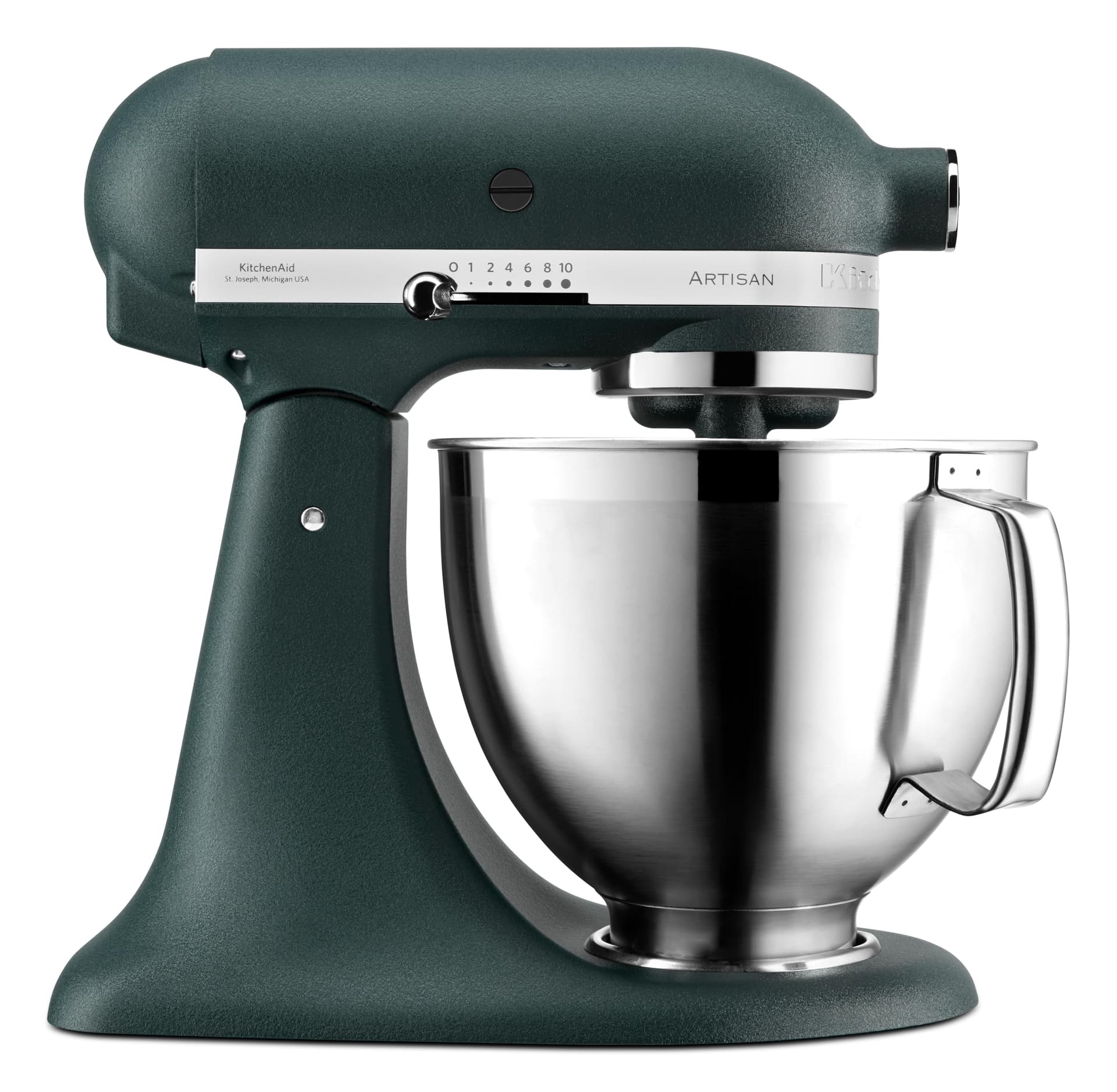 KitchenAid Pebbled Palm KSM195 300W 10 Speed Tilt-Head Stand Mixer, Scraper, Whisk, Flex Edge Beater, Pastry Beater, Dough Hook, 4.7L & 2.8L Stainless Steel Bowls, Pouring Shield thumbnail 3