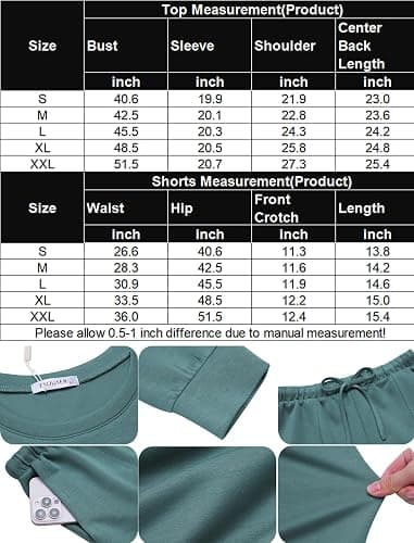 Ekouaer Women's Lounge Sets Pajamas 2026 Fall Long Sleeve Top&Shorts XS-XXL | Matching 2 Piece Sets,Fall outfits,Loungewear for Travel,Vacation,Airport,Home,Daily Wear,Shorts with Pockets thumbnail 7