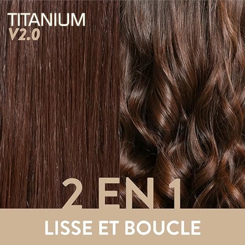 Demeliss - Lisseur Vapeur Titanium V2.0 - Plaques Flottantes Fines, Légères et Ergonomiques - Vapeur Ultra Puissante - Fer à Vapeur 2 en 1 Lisseur/Boucleur - Tous Types de Cheveux thumbnail 6