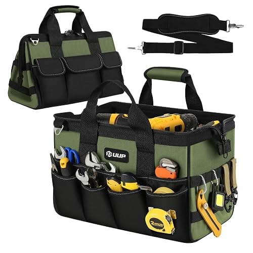 UUP Heavy Duty Tool Bag 15-Inch, 16-Pocket Portable Empty Tool Box Organizer Storage, Toolbox Organization, Soft Handle Large Zipper Carrying Toolbag, Dad Men Mechanic Birthday Stocking Stuffer Gifts - Image 1