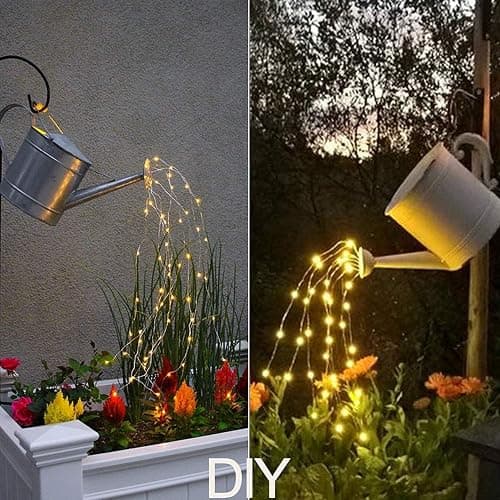 VOOKRY 10 Strands 200 LEDs Hanging Twinkle Fairy Lights Battery Operated with Remote, Waterproof Waterfall Vine String Lights Silver Wire Branch Lights with Timer for Outdoor DIY Watering Can Lights thumbnail 5