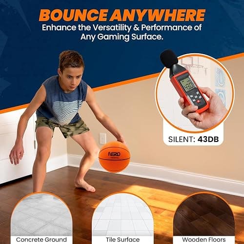 NERO SPORT Ninja Silent Basketball- Soft Foam Indoor Hoop Play | Soundless Ball for Quiet Dribbling and Indoor Training thumbnail 6
