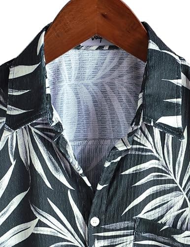 VATPAVE Mens Summer Striped Shirts Button Down Short Sleeve Vintage Beach Hawaiian Shirts with Pocket thumbnail 2