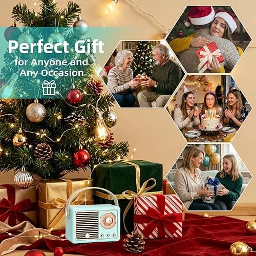 Baolira Retro Bluetooth Speaker, Vintage Decor, Gifts for Teen Girls Women | Small Portable Speaker, Wireless Speaker, HD Stereo Sound, Retro Decor for Home Bedroom Kitchen, Gifts for Teen Girls Women thumbnail 3