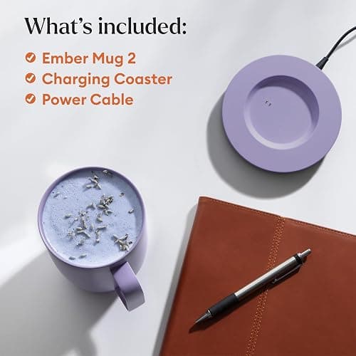 Ember Temperature Control 14oz Smart Mug 2, App-Controlled and Rechargeable Heated Coffee Cup Warmer with Intelligent LED Display, Lavender. thumbnail 7