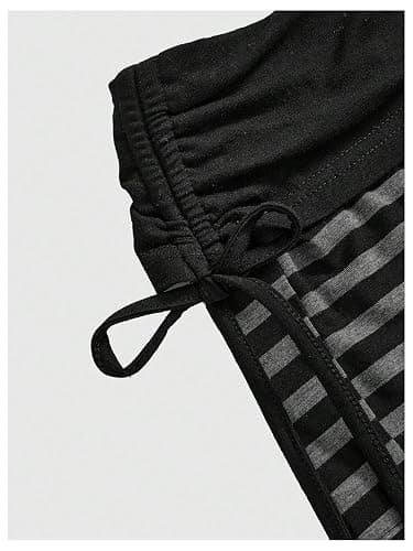 MakeMeChic Women's Punk Grunge Striped Shorts Tie Side Drawstring Low Waist Foldover Mini Shorts thumbnail 3