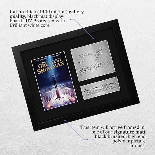 HWC Trading The Greatest Showman Framed Gift Signed Printed Autograph Hugh Jackman Zac Efron Zendaya Rebecca Ferguson Michelle Williams Print Photo Picture Display - US Letter Size thumbnail 3