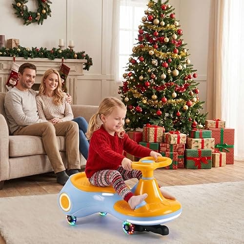 Stopsad 12V Kids Electric Wiggle Car Ages 3+, 3-in-1 Ride On Toy with Pedal | Flashing Wheels & Easy Assembly Swing Vehicle, Rechargeable Power Battery, Up to 160 Lbs, Safe Daily Play Toy for Toddlers thumbnail 2